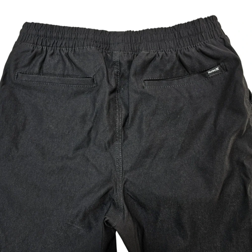 Hurley Jogger Pants Boys XL 14/16 Black Nylon Stretch Active Surf Skate Classic